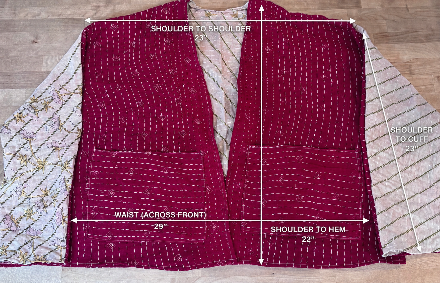 Raspberry Kantha Quilt Jacket