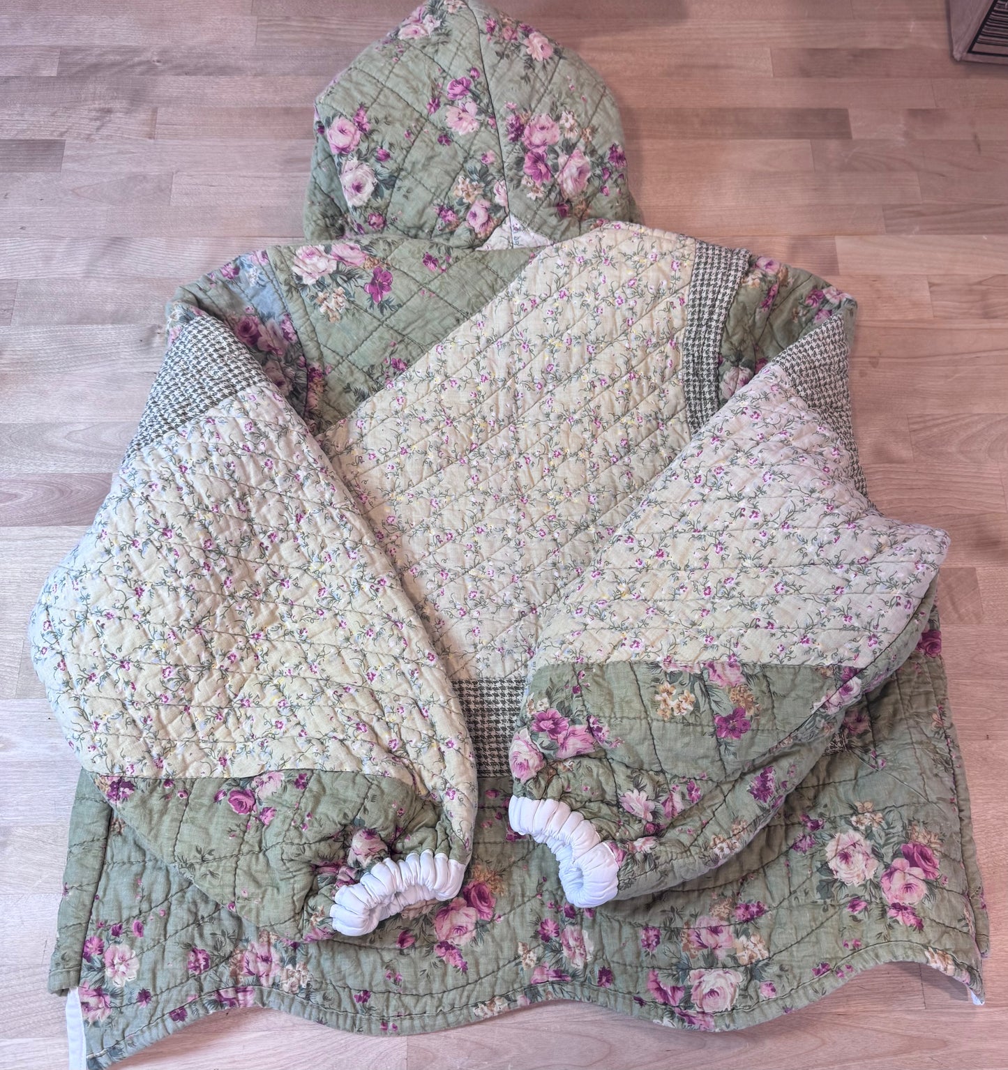 Vintage Floral Quilt Hoodie