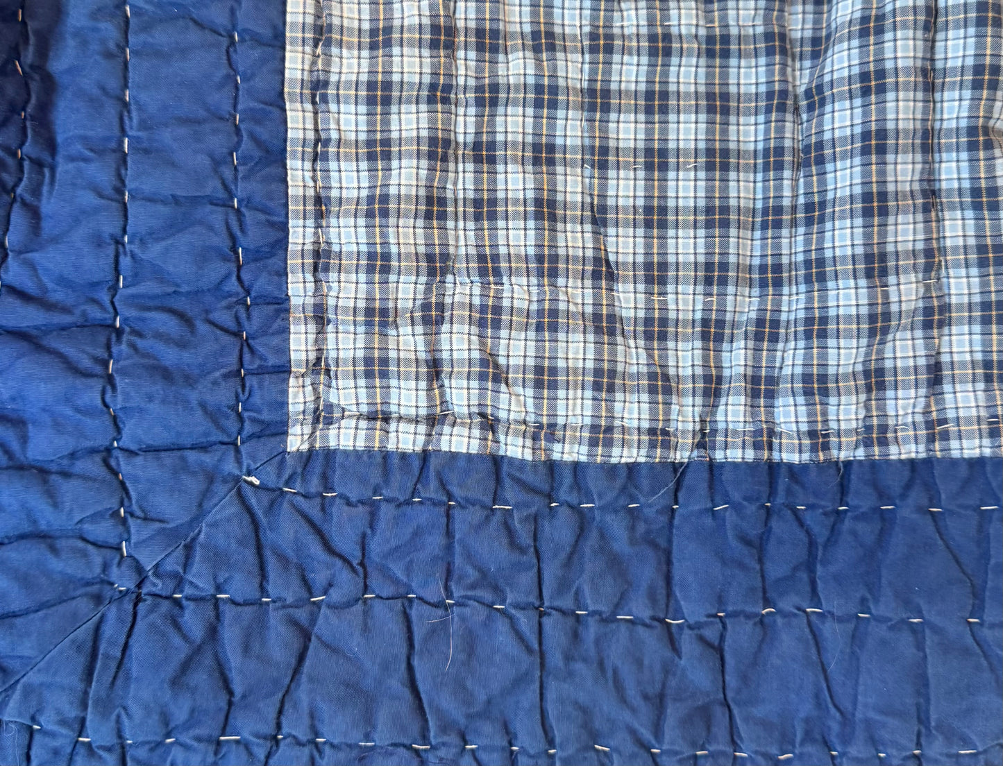 Blue Patchwork Vintage Quilt Jacket