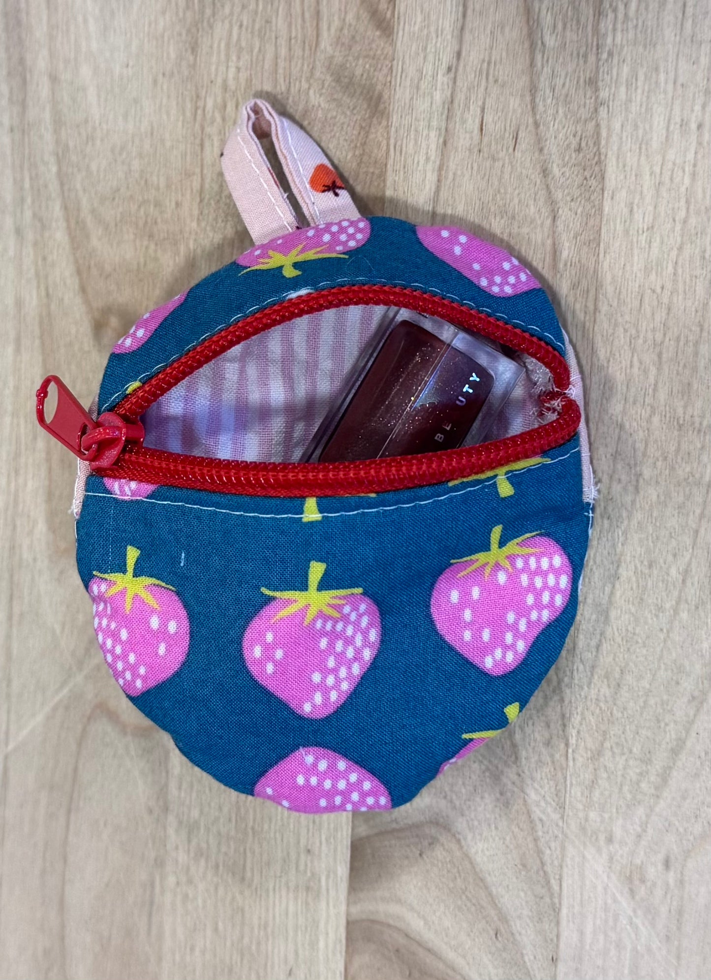 Hand Picked Strawberry Mini Pouch