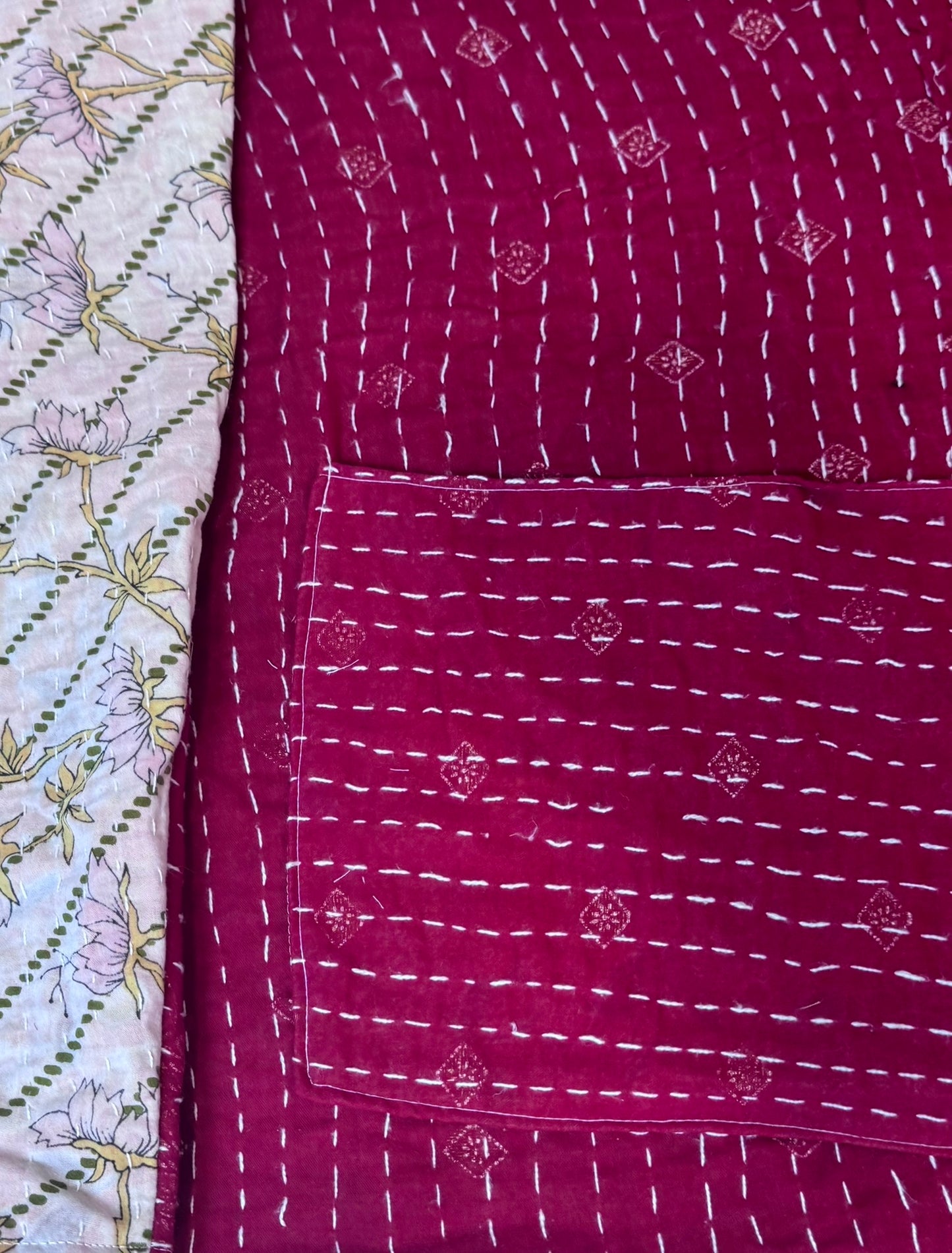 Raspberry Kantha Quilt Jacket