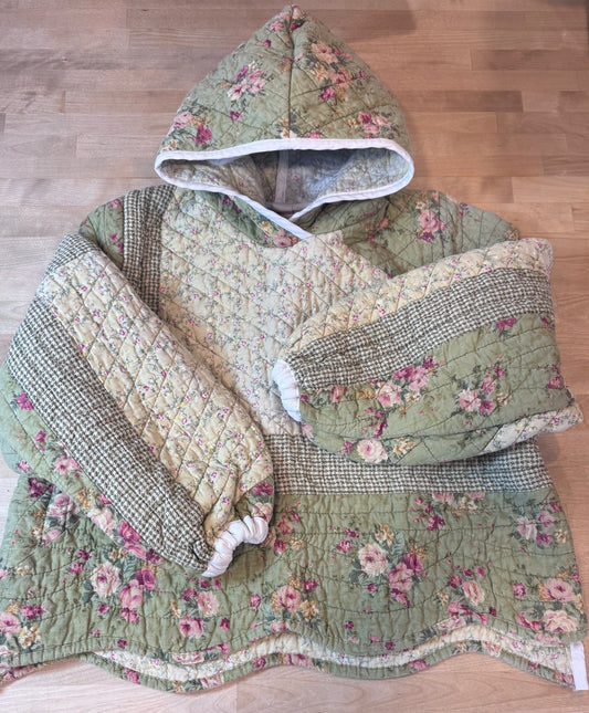 Vintage Floral Quilt Hoodie