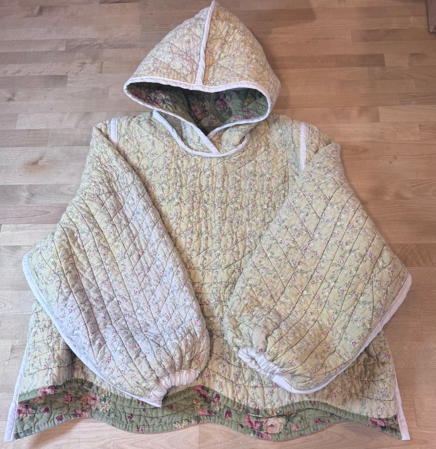 Vintage Floral Quilt Hoodie