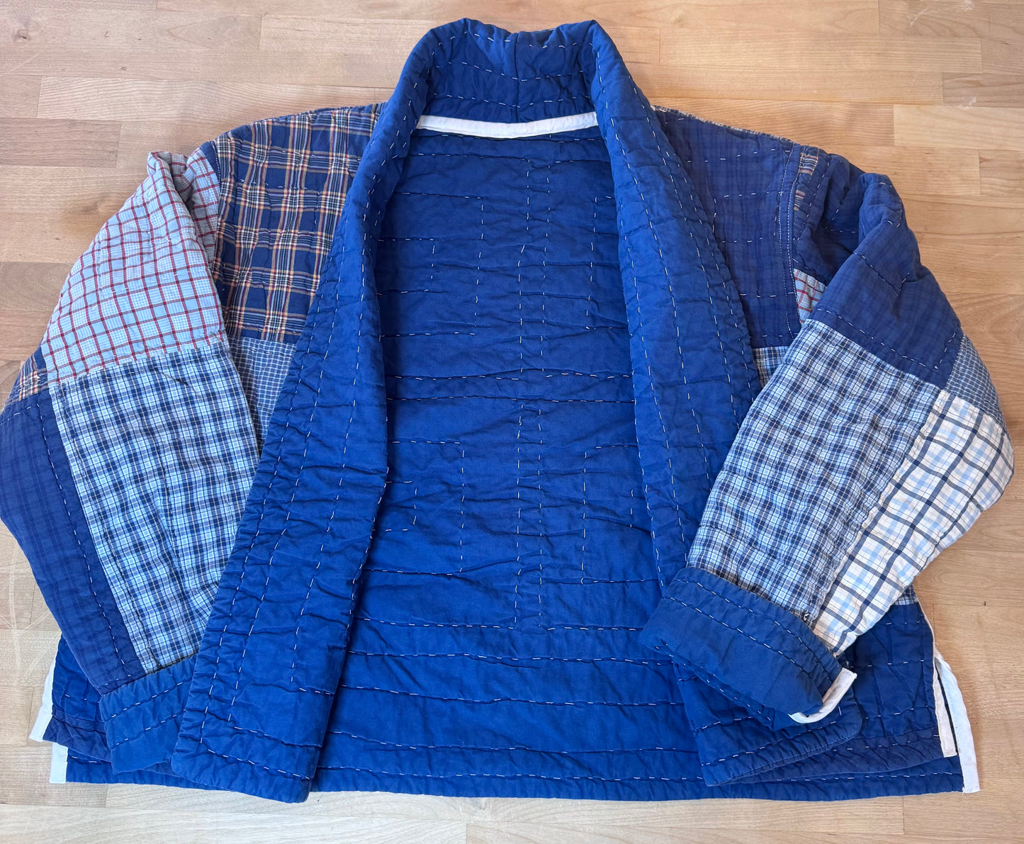 Blue Patchwork Vintage Quilt Jacket