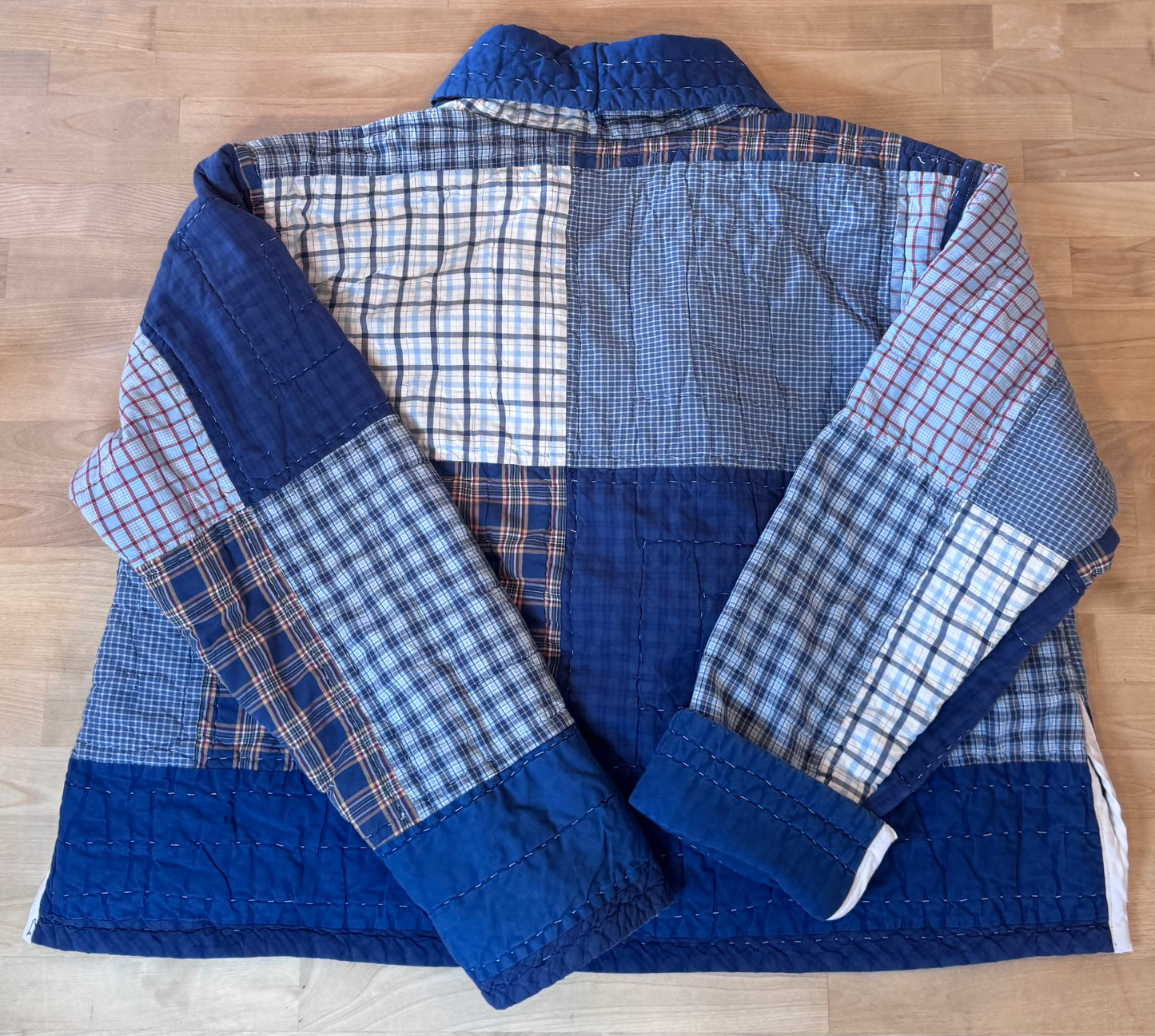 Blue Patchwork Vintage Quilt Jacket