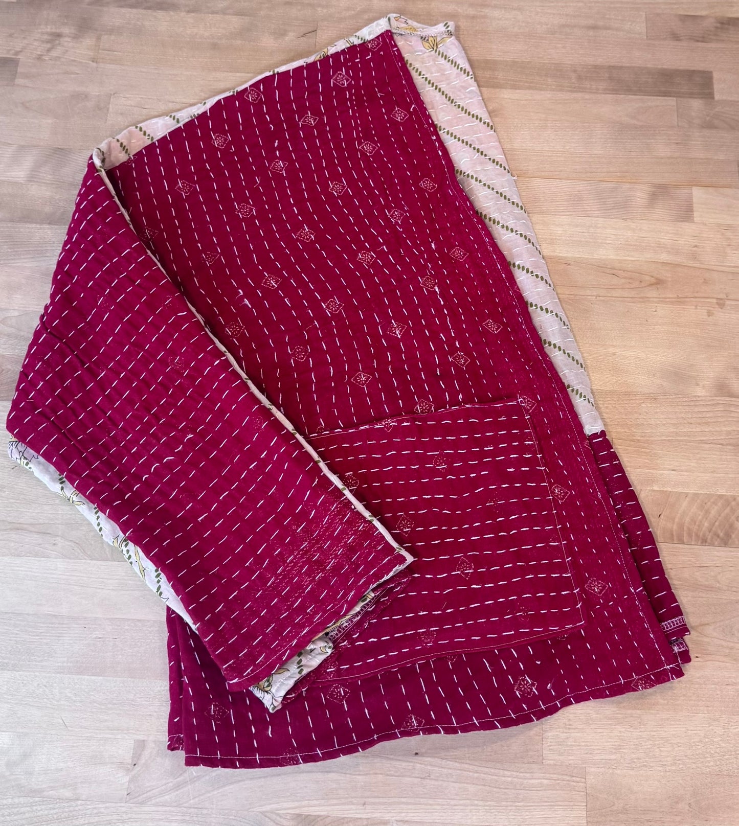 Raspberry Kantha Quilt Jacket